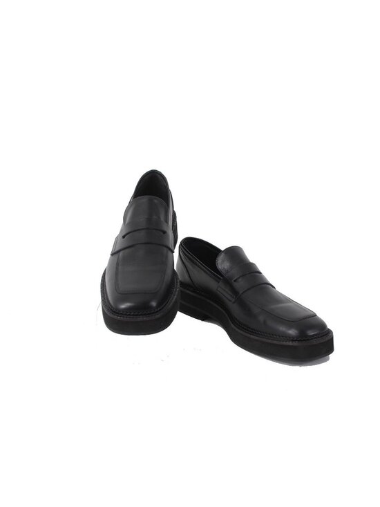 Maguire Shoes - Maguire Flats Sz 40 Black Slip On Squared Moc Toe Leather 1.5" Loafer Flat